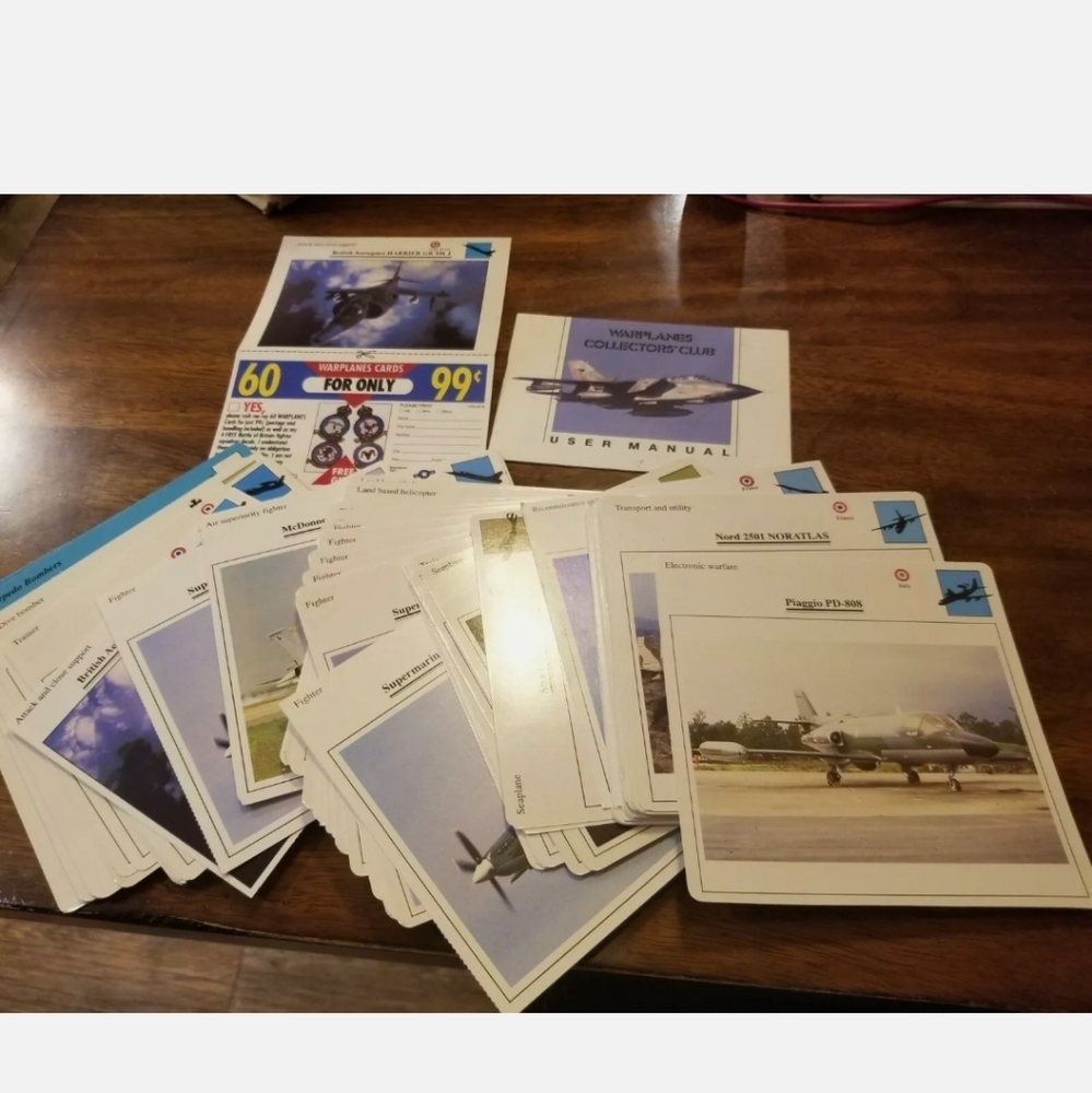 Warplanes Collector Cards Lot Of Approximately 100 Items